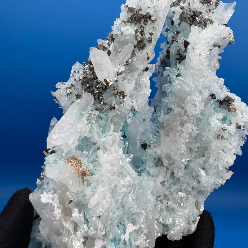 Gibbsite, Quartz and Pyrite Specimen - 718g