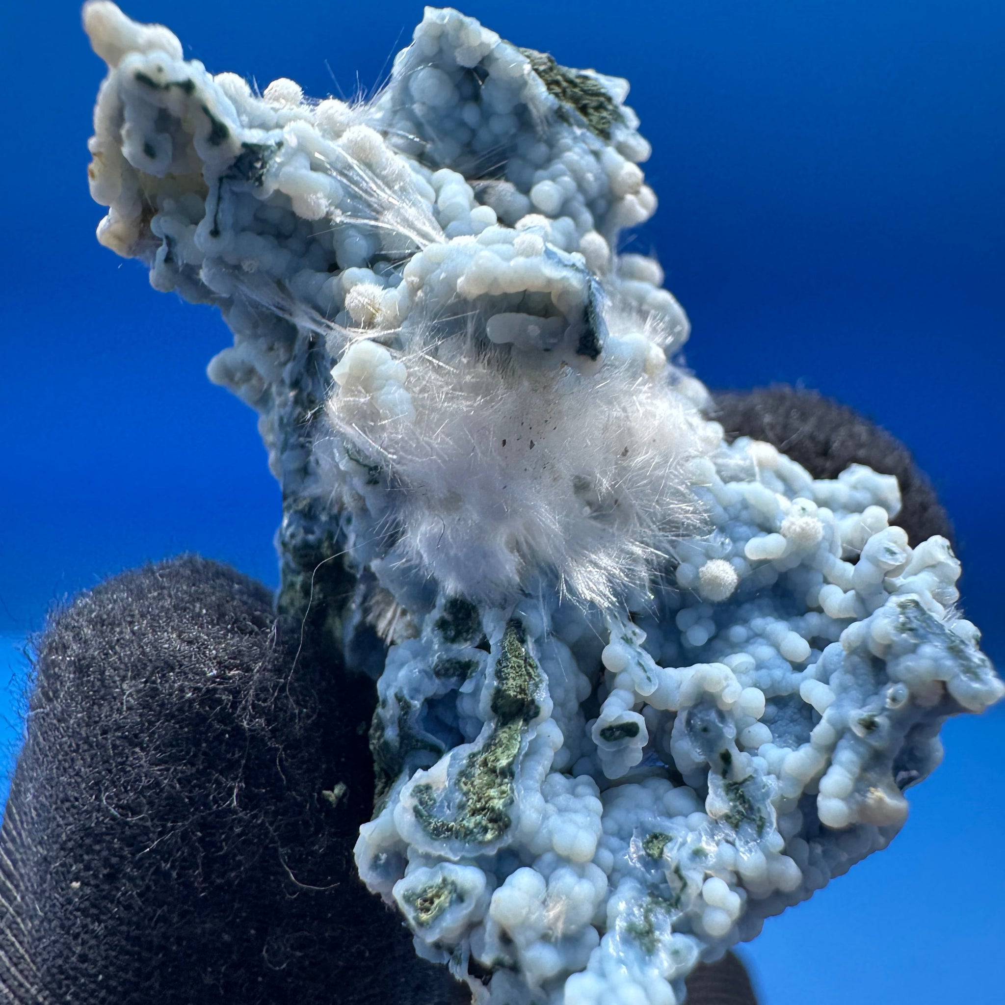 Okenite on Blue Chalcedony - 11g