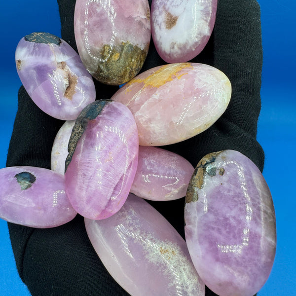 Pink Aragonite Palm Stone - Sold Individually