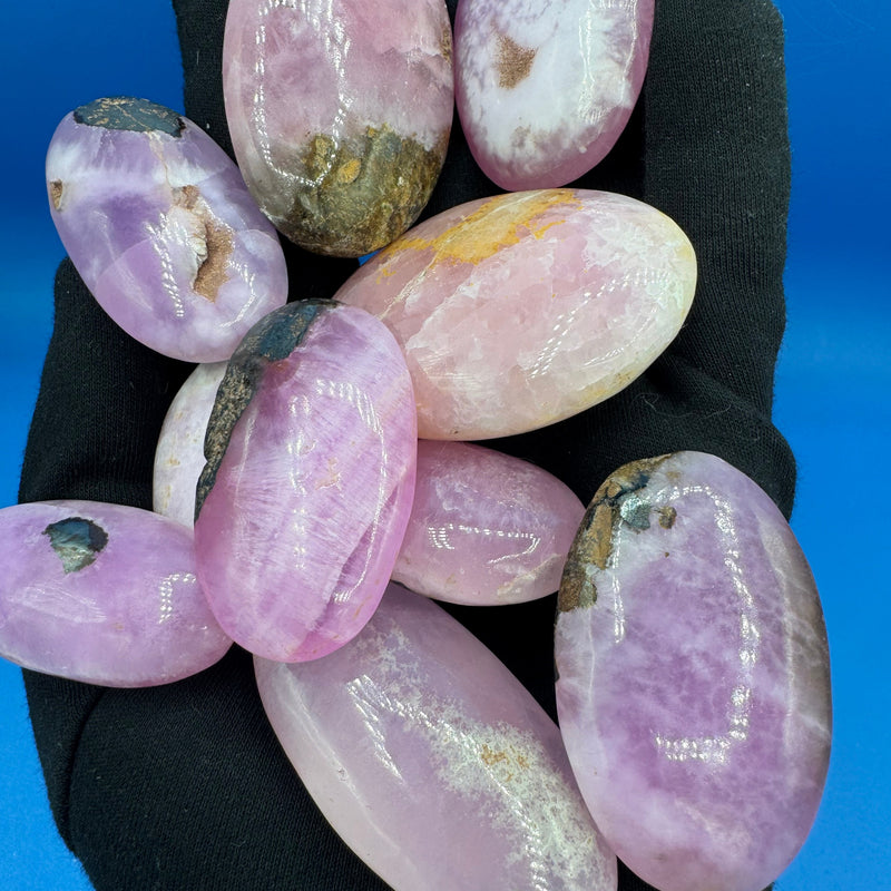 Pink Aragonite Palm Stone - Sold Individually