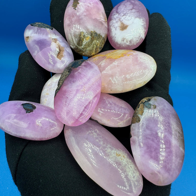 Pink Aragonite Palm Stone - Sold Individually