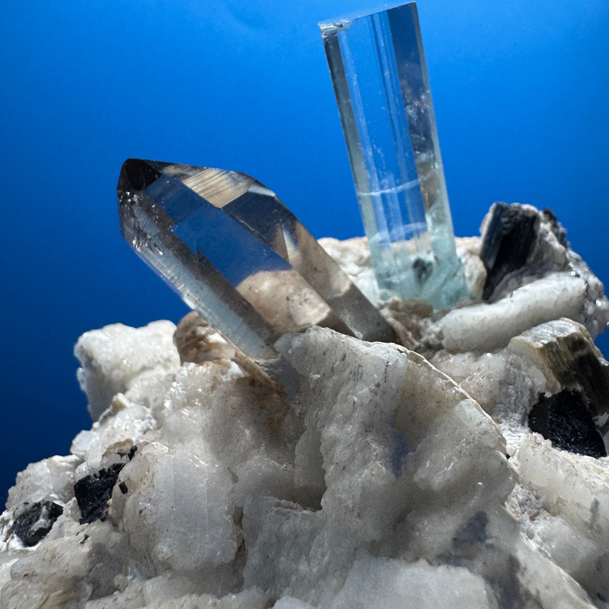 Aquamarine and Rare Japani Quartz- 303g