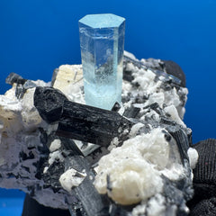 Aquarmarine and Tourmaline Specimen - 230g