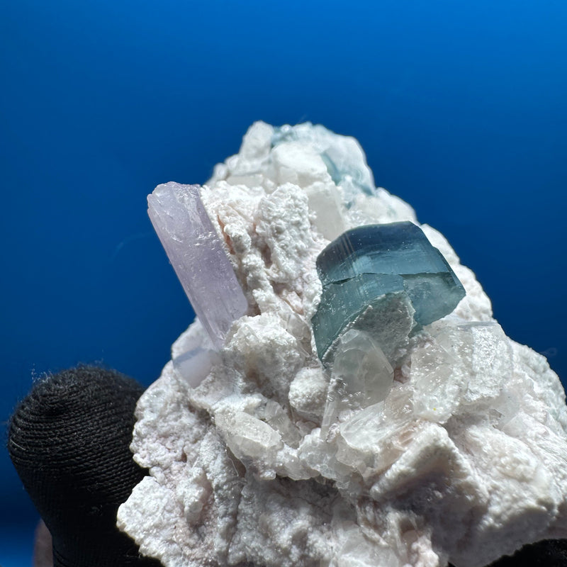 Kunzite and Tourmaline Specimen - 132g