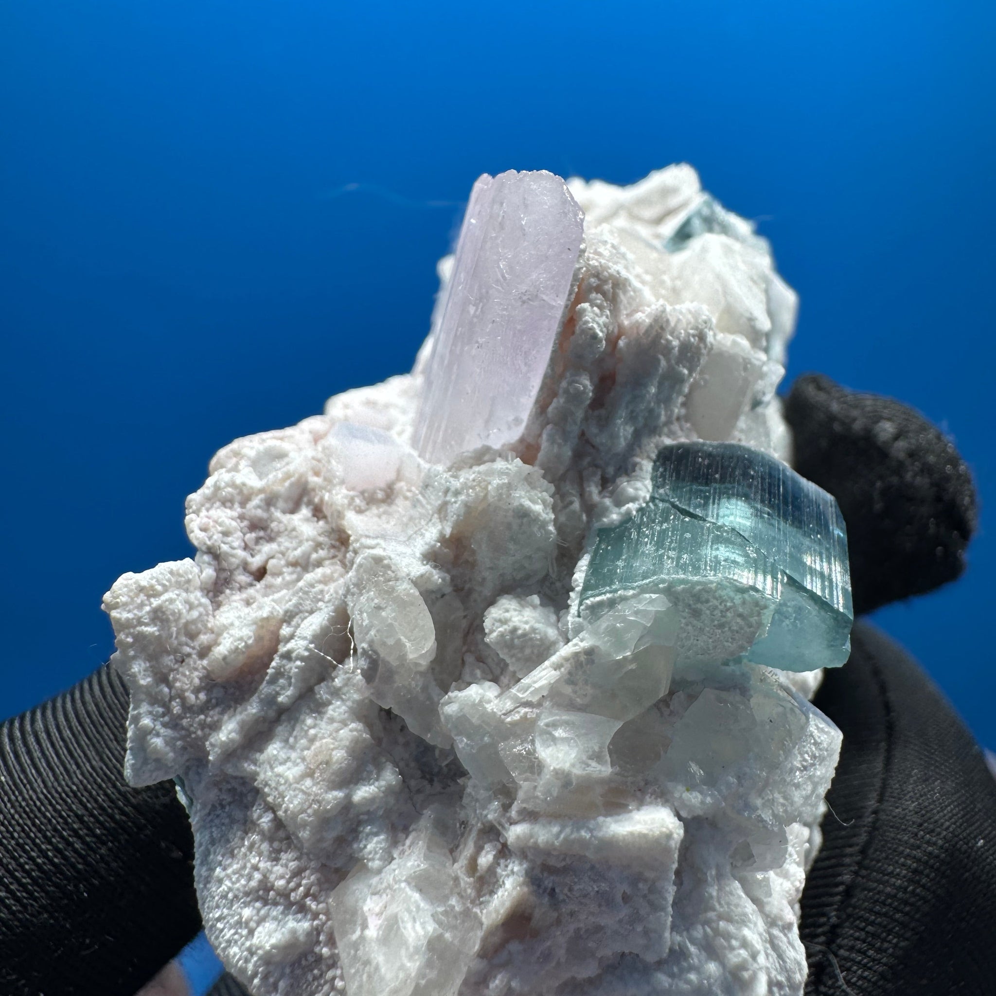Kunzite and Tourmaline Specimen - 132g
