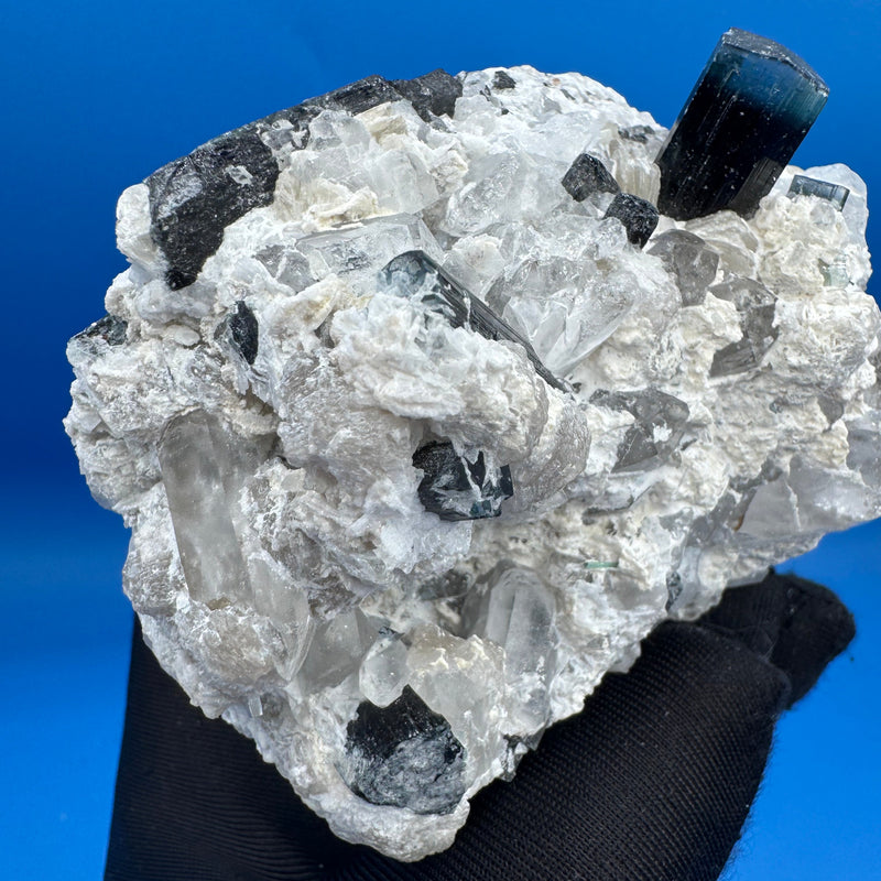 Blue Cap Tourmaline Specimen - 341g