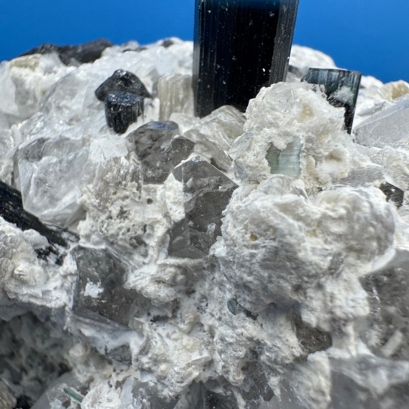 Blue Cap Tourmaline Specimen - 341g