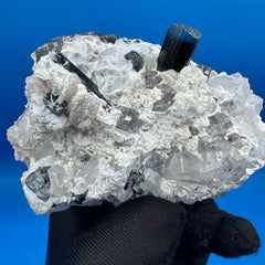 Blue Cap Tourmaline Specimen - 341g