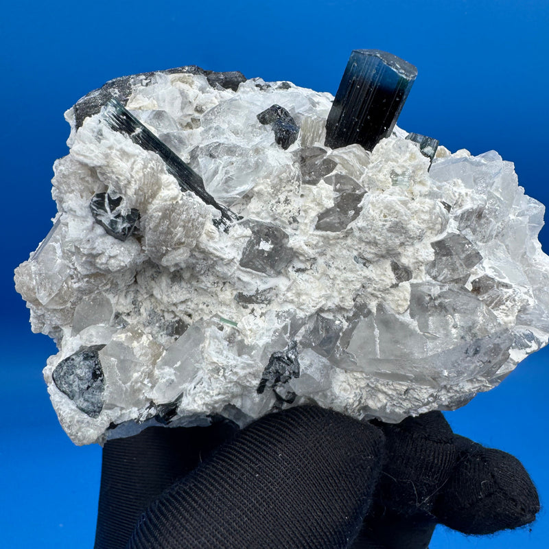 Blue Cap Tourmaline Specimen - 341g
