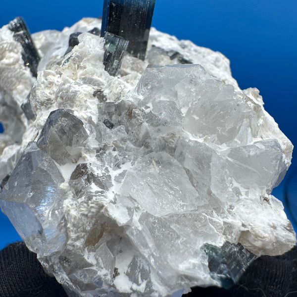 Blue Cap Tourmaline Specimen - 341g