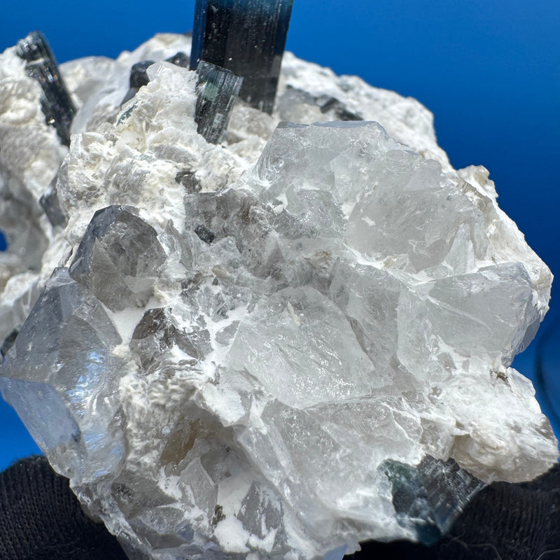 Blue Cap Tourmaline Specimen - 341g