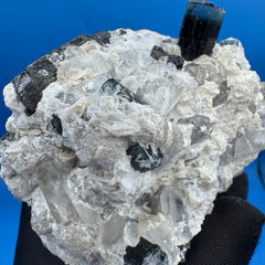 Blue Cap Tourmaline Specimen - 341g
