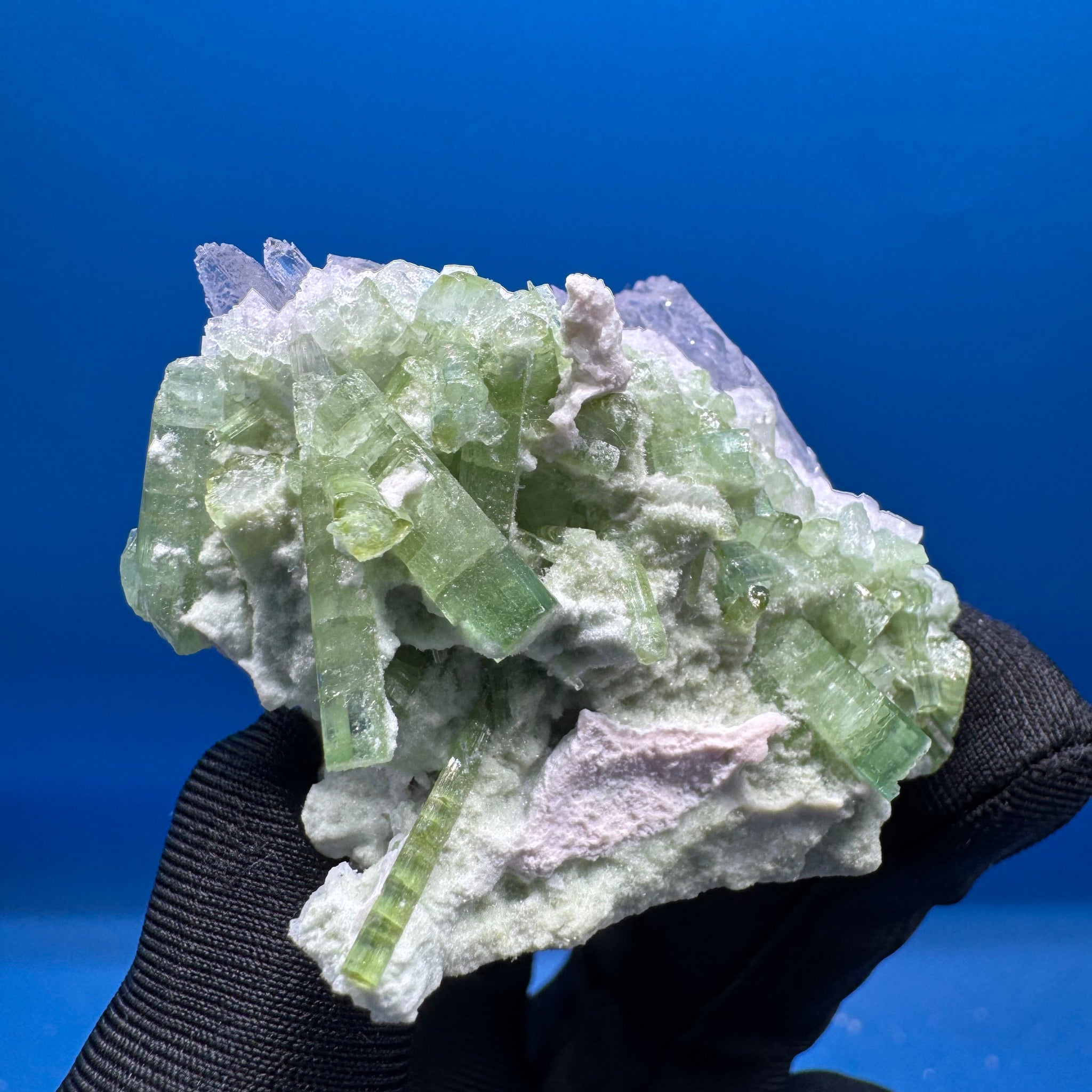 Kunzite and Green Tourmaline Specimen - 64g