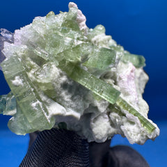 Kunzite and Green Tourmaline Specimen - 64g