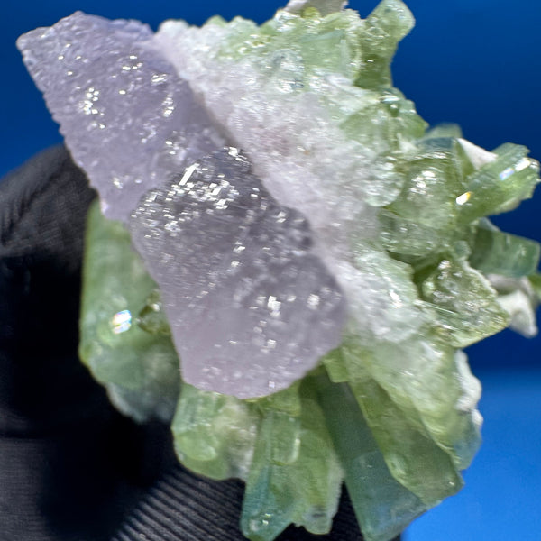 Kunzite and Green Tourmaline Specimen - 64g