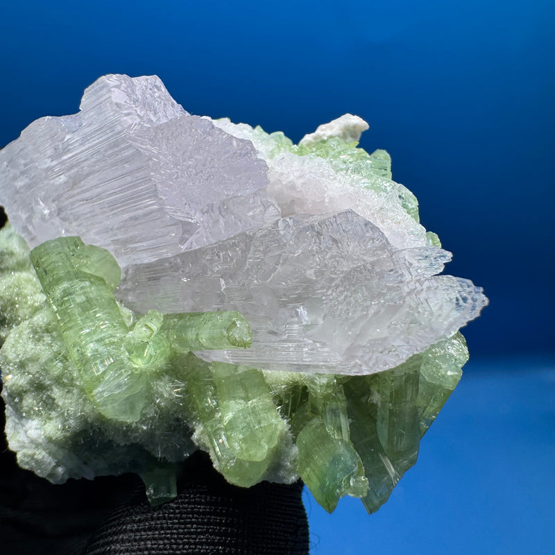 Kunzite and Green Tourmaline Specimen - 64g