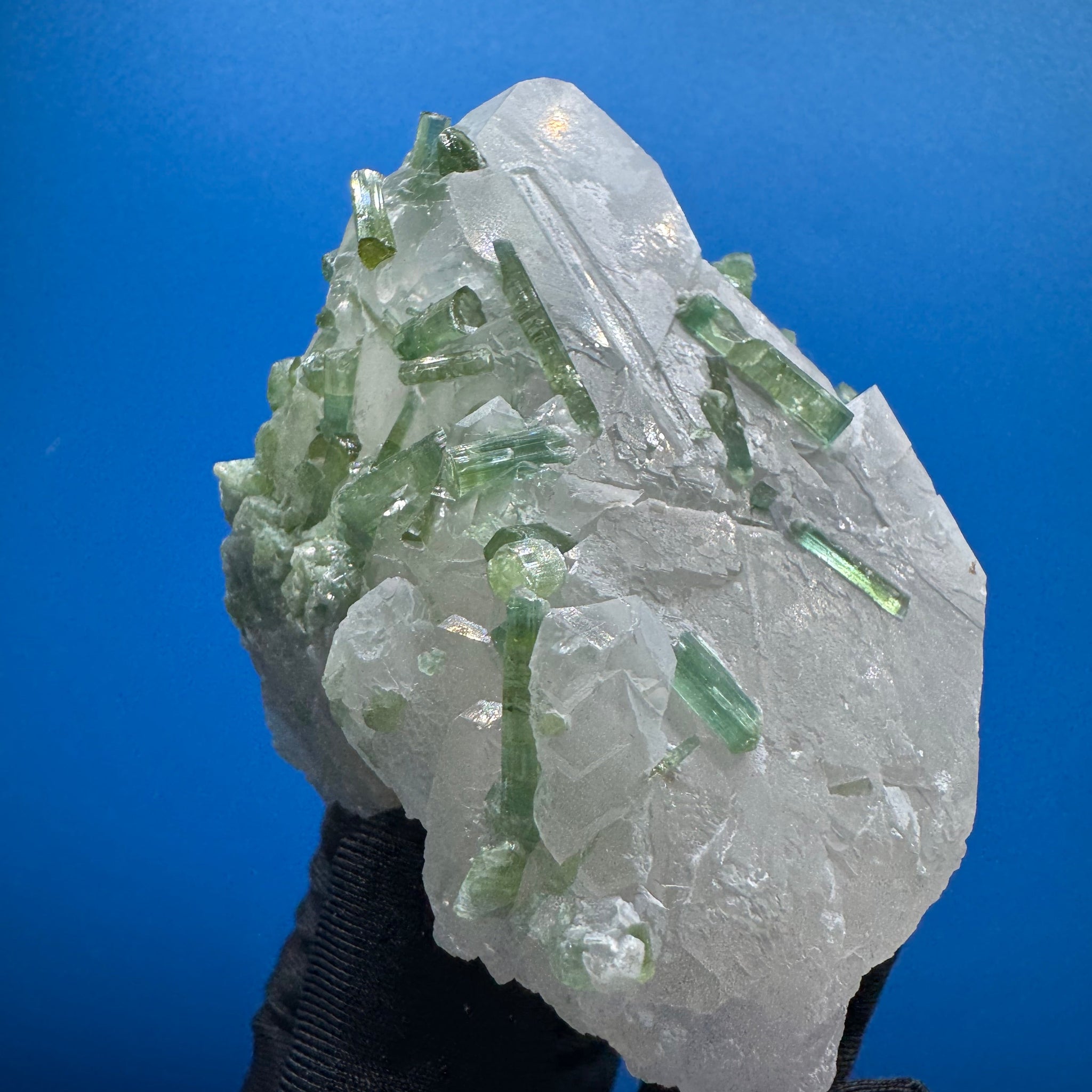 Green Tourmaline and Quartz Specimen - 322g