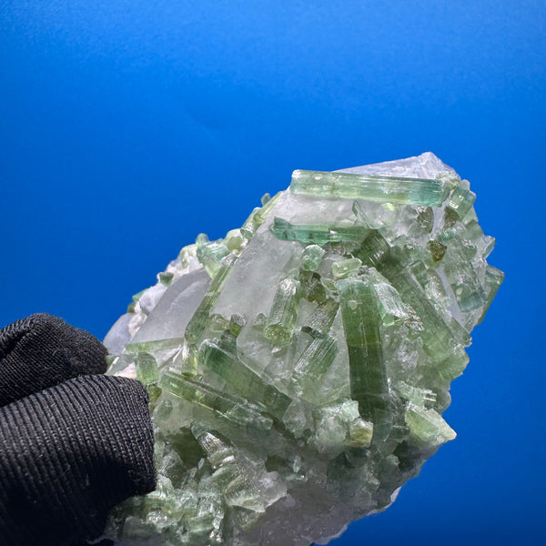 Green Tourmaline and Quartz Specimen - 322g