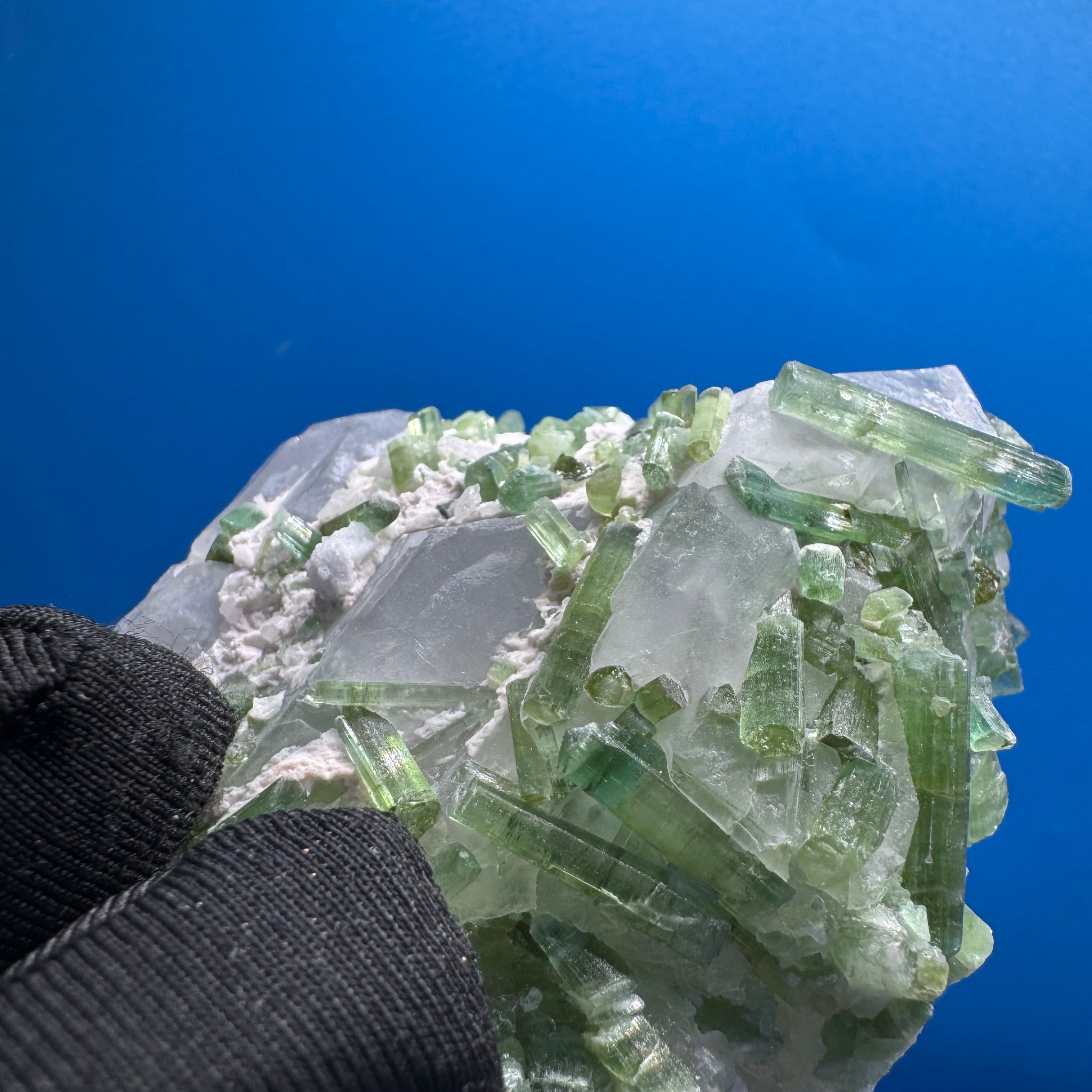 Green Tourmaline and Quartz Specimen - 322g