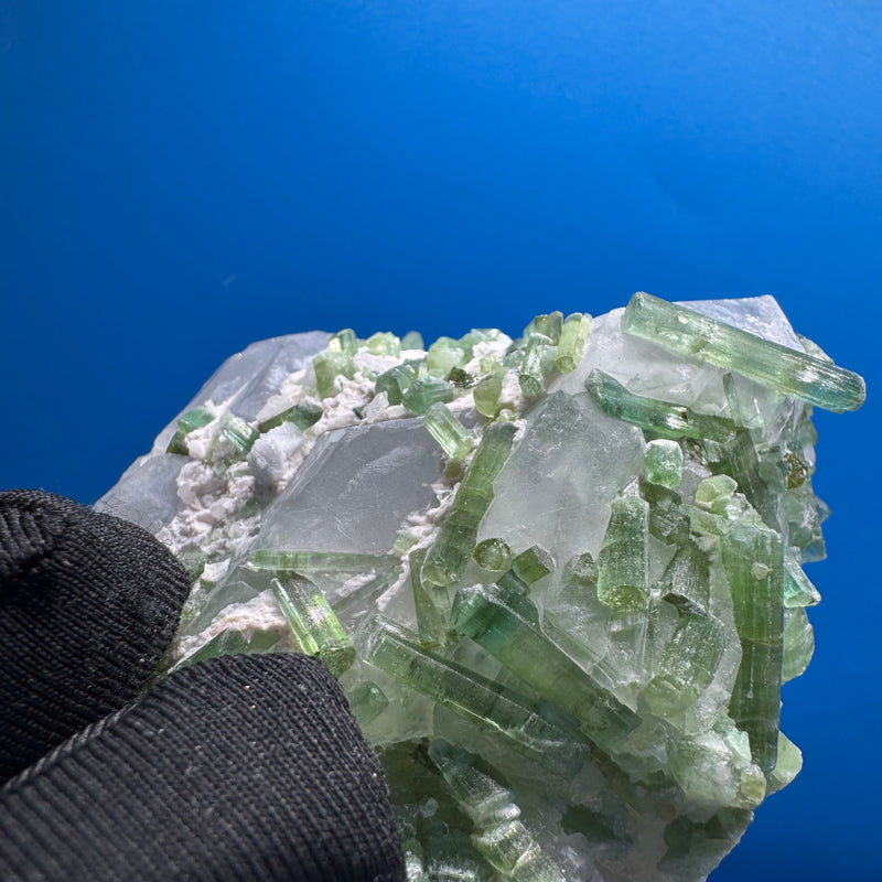 Green Tourmaline and Quartz Specimen - 322g