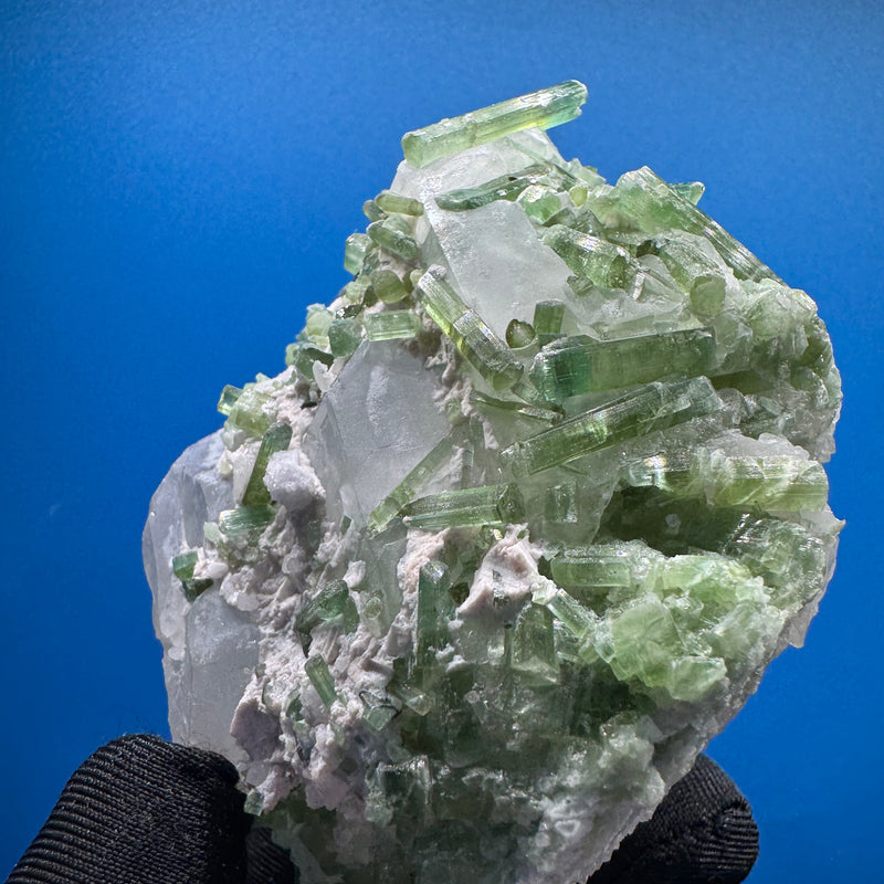 Green Tourmaline and Quartz Specimen - 322g