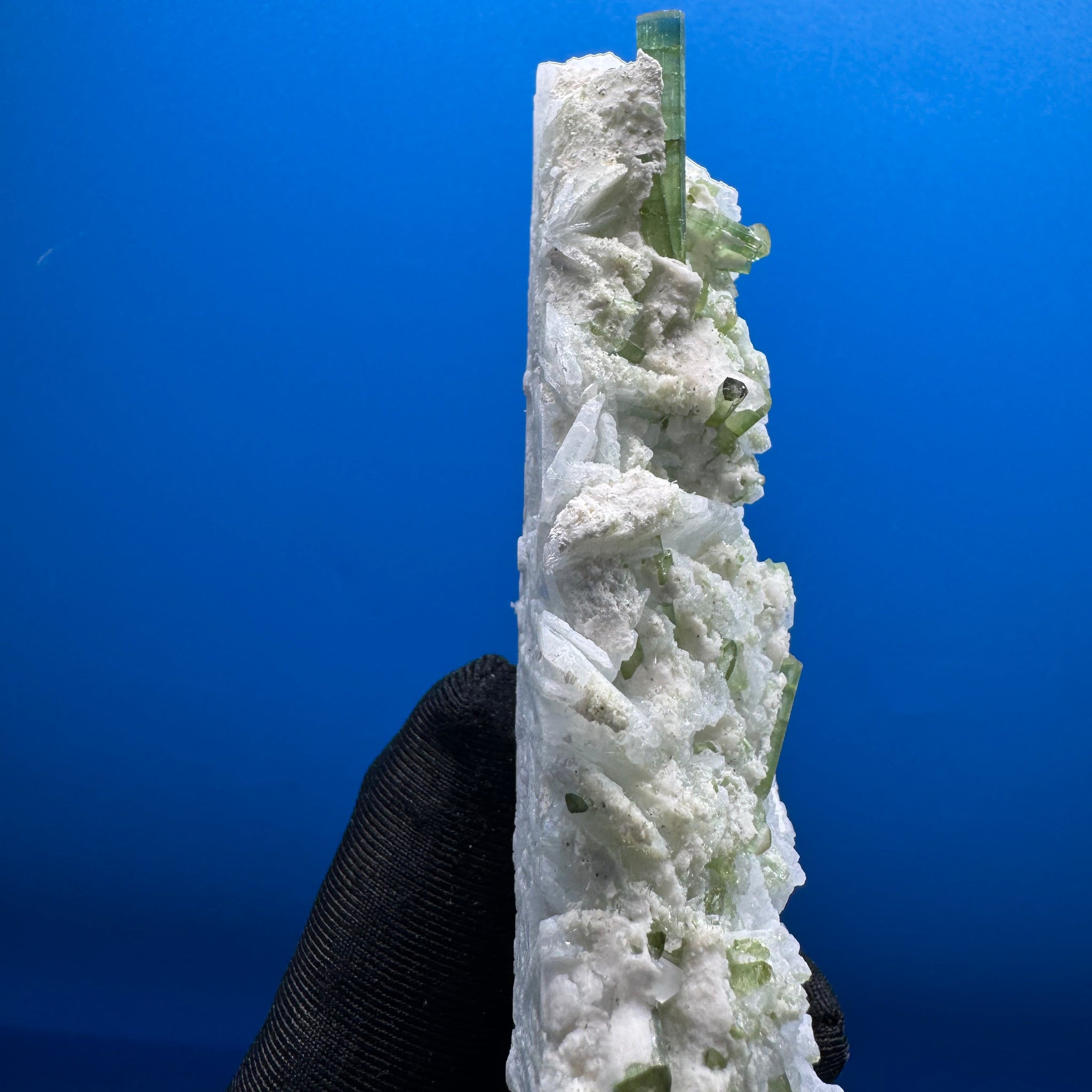 Clevelandite and Green Tourmaline Specimen - 118g