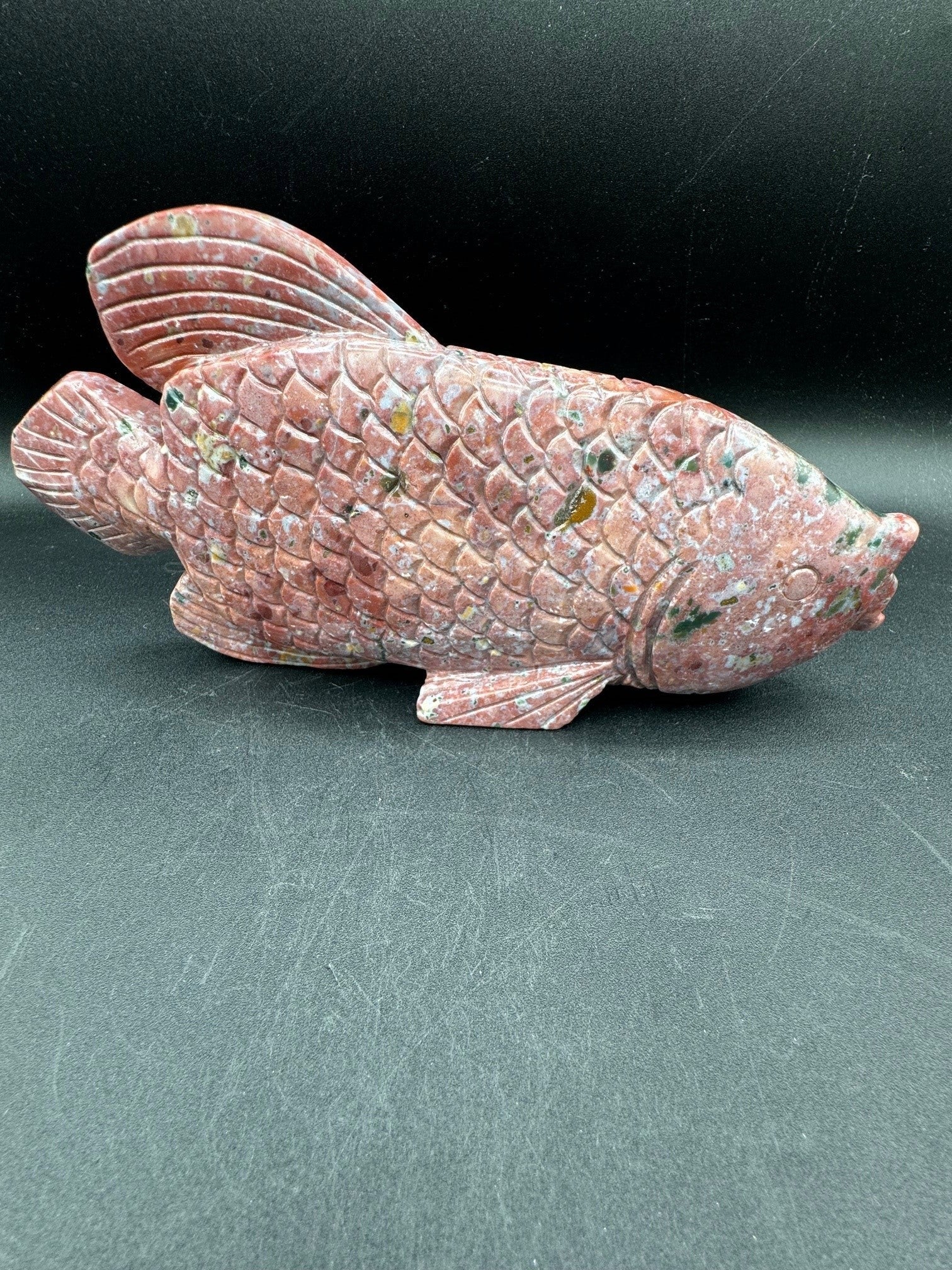 Pink Agate Fish Carving - 826g