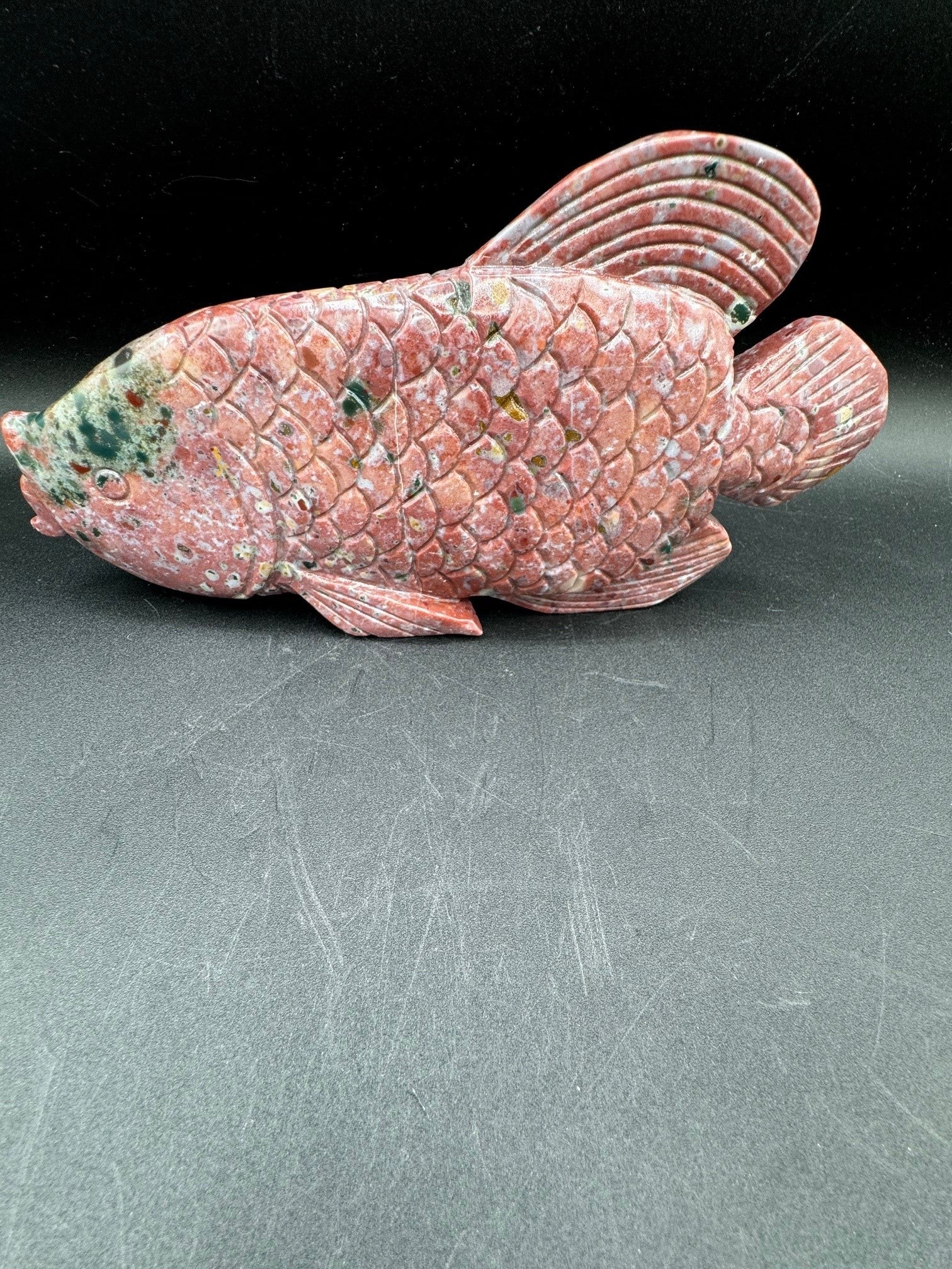 Pink Agate Fish Carving - 826g