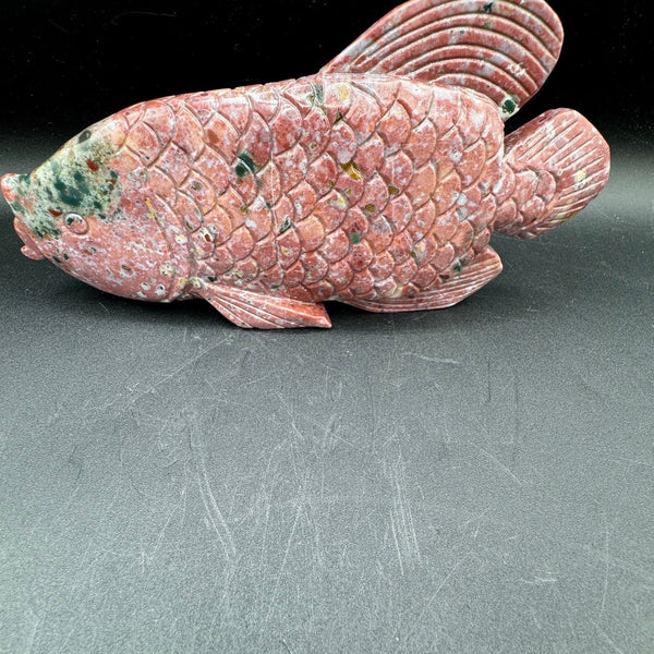 Pink Agate Fish Carving - 826g