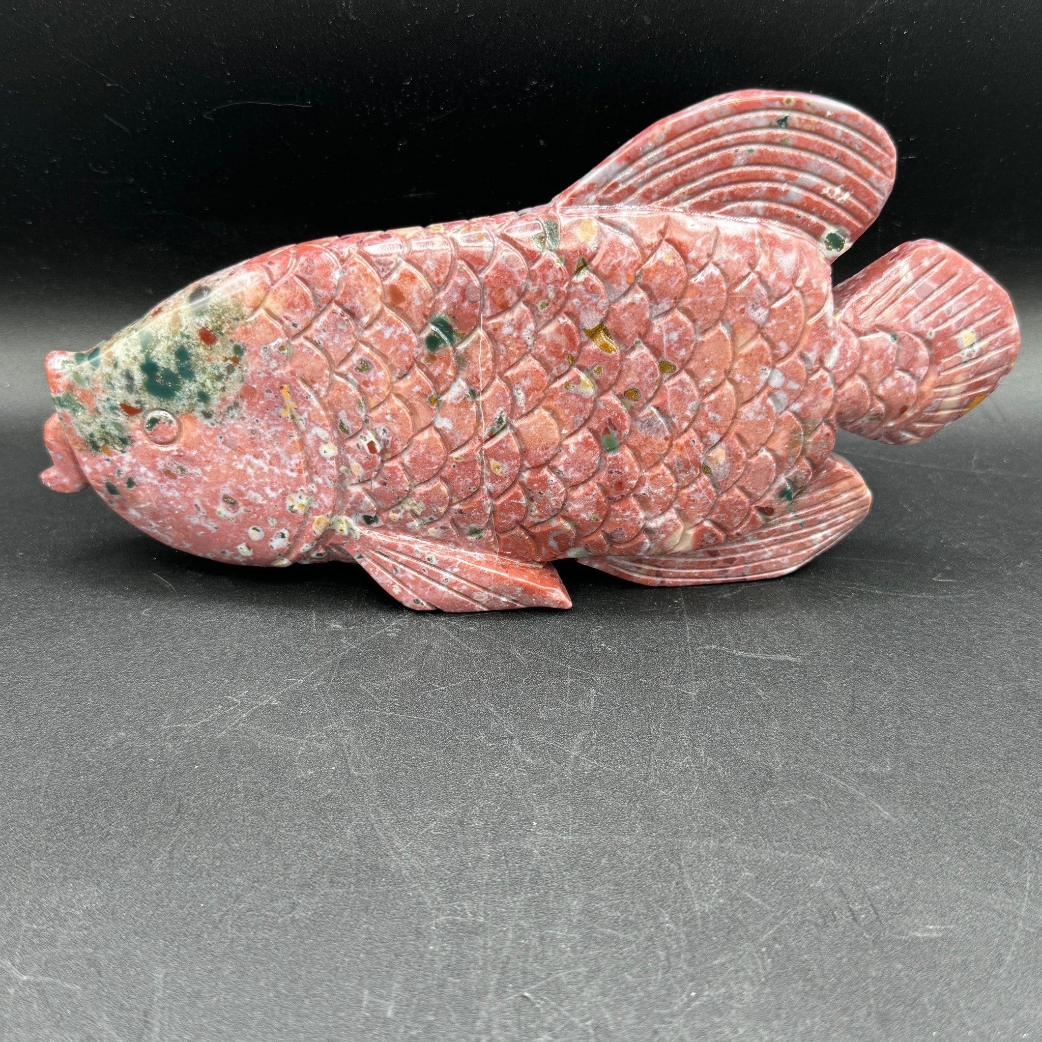Pink Agate Fish Carving - 826g