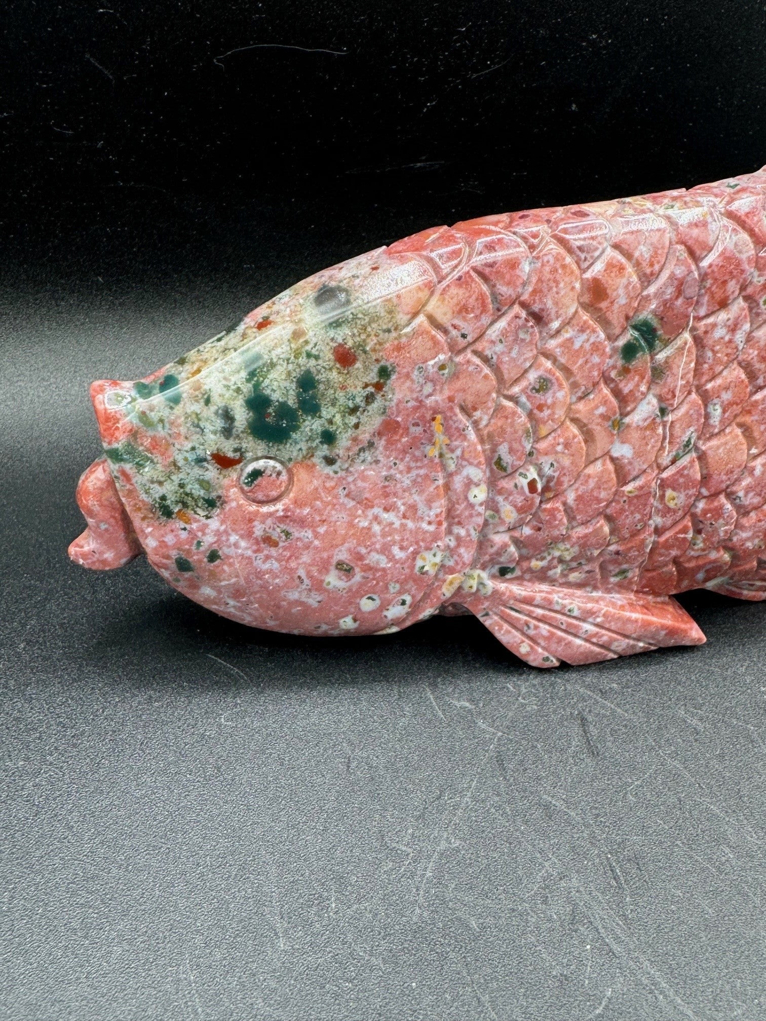 Pink Agate Fish Carving - 826g