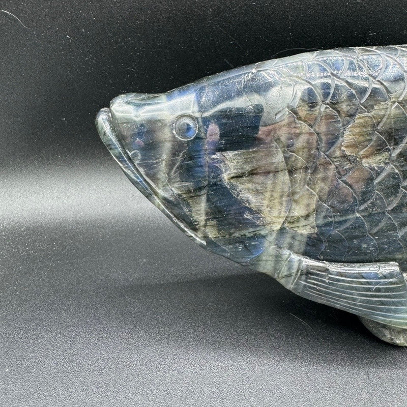 Labradorite Fish Carving - 2148g