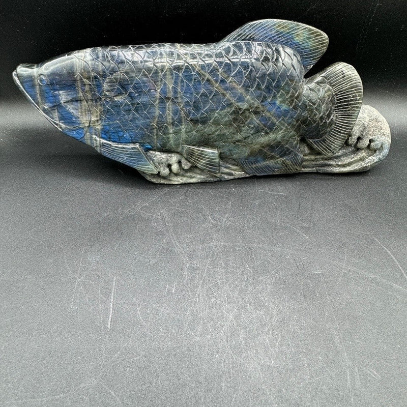 Labradorite Fish Carving - 2148g
