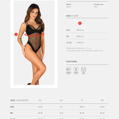 Crotchless Mesh Black Teddy: Obsessive Lingerie Ultimate Allure