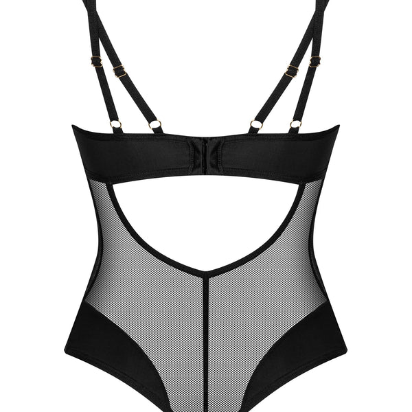 Crotchless Mesh Black Teddy: Obsessive Lingerie Ultimate Allure