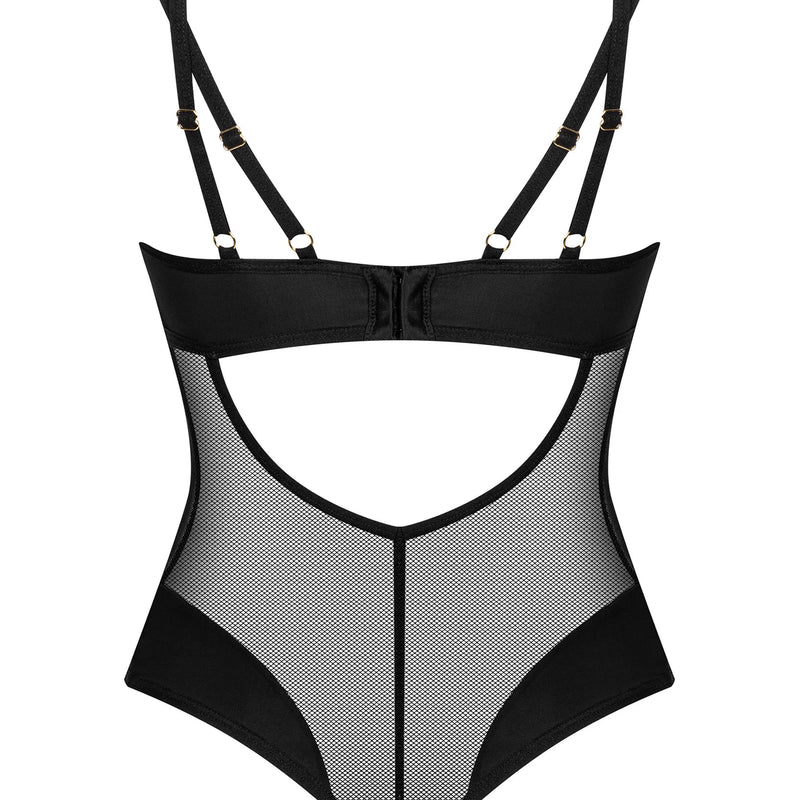 Crotchless Mesh Black Teddy: Obsessive Lingerie Ultimate Allure