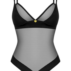 Crotchless Mesh Black Teddy: Obsessive Lingerie Ultimate Allure