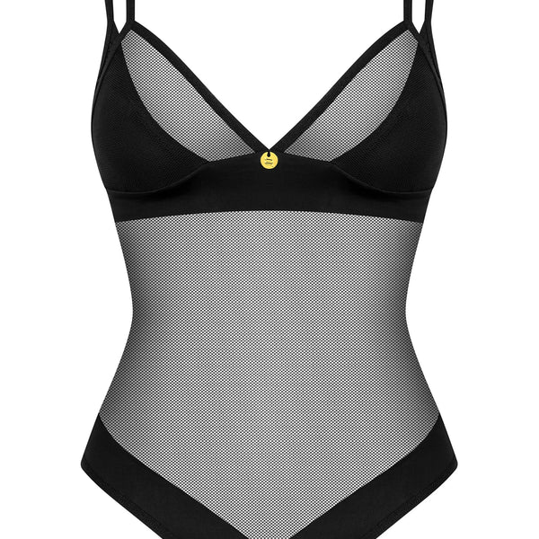 Crotchless Mesh Black Teddy: Obsessive Lingerie Ultimate Allure