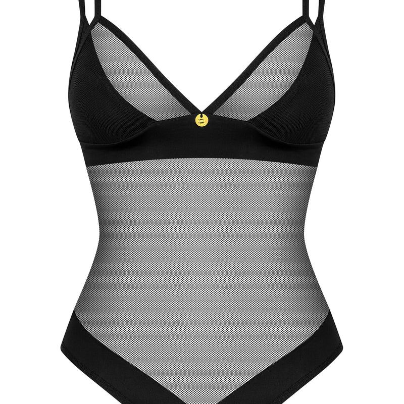 Crotchless Mesh Black Teddy: Obsessive Lingerie Ultimate Allure