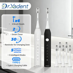 Dr.Yadent Electric Toothbrush Oral Toothbrush for Sensitive Gum 5 Modes IPX7 45Days Battery Life TypeC Charging Valentine's Gift