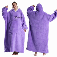 Sweatshirt Women Plus Size Clothes Blue Extra Long Winter Warm Tv Blankets Wearable Sherpa Oversized Hoodies Winter Clothes