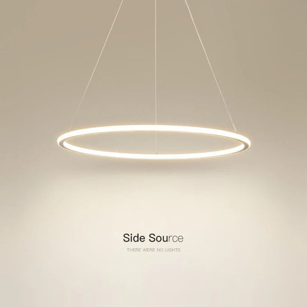 Nordic Simple Round Ring Led Chandeliers Lighting Living Dining Room Lustre Circle Pendant Lights Bedroom Hanging Lamps Fixtures