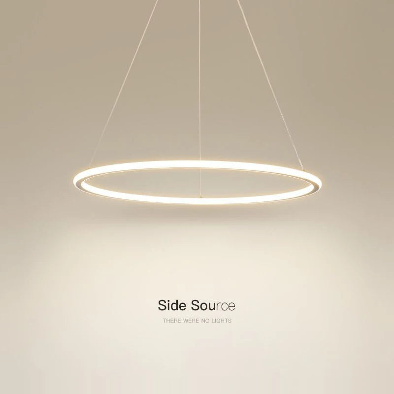 Nordic Simple Round Ring Led Chandeliers Lighting Living Dining Room Lustre Circle Pendant Lights Bedroom Hanging Lamps Fixtures