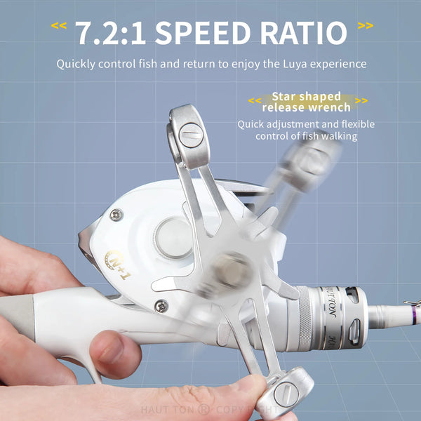 HAUT TON ET baitcaster Reel,4+1BB 7.2:1Gear Ratio,15Lbs Drag system,For fresh water baitcasting Reel fishing
