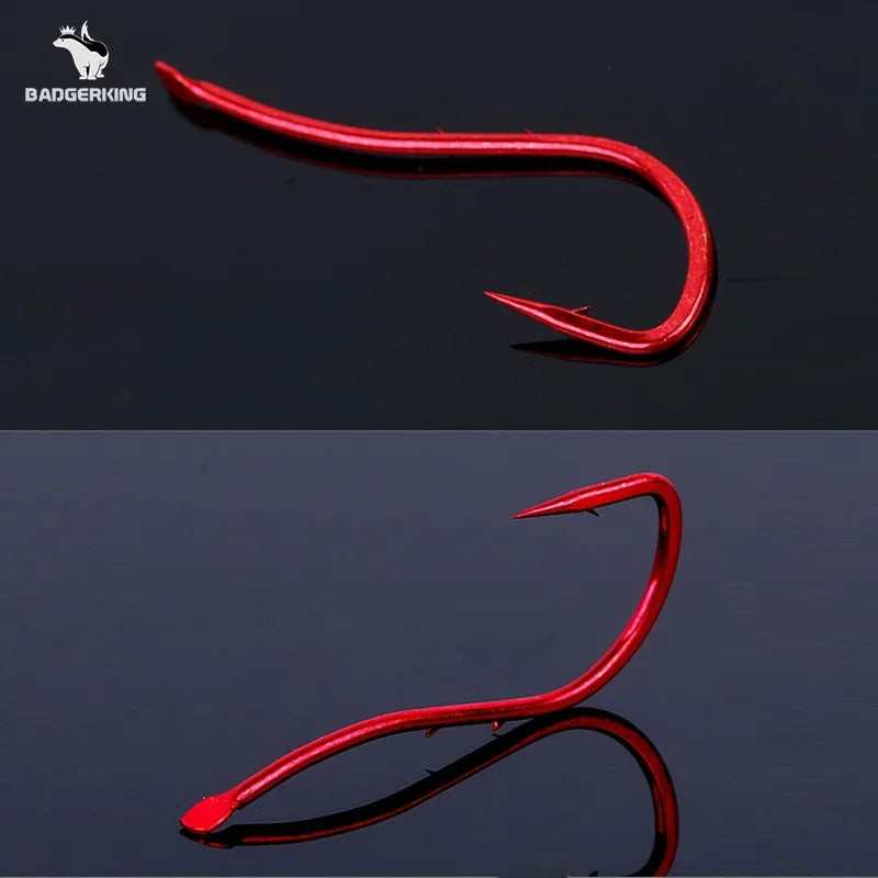 20pcs/lot fishhook for live bait fishing with double shank barbs bait holder fishook beach fishing hooks