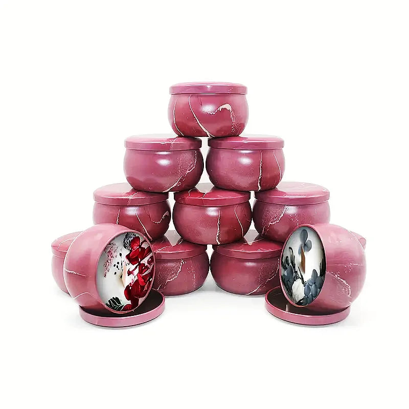 12pcs 4oz Candle Tins With Lids, Round Metal Candle Jars Kit For Loose Candles, Used For DIY Storage, Candle Making Supplies,