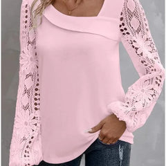 Fashion White Lace Blouse Women 2023 Casual New Arrivals Shirts And Blouses Elegant Female Loose Long Sleeve Tops