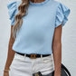 Elegant Ruffles Sleeveless O Neck Loose Blouse Women Summer Casual Solid Shirt Office Lady Chic Simple Luxury Tops Streetwear