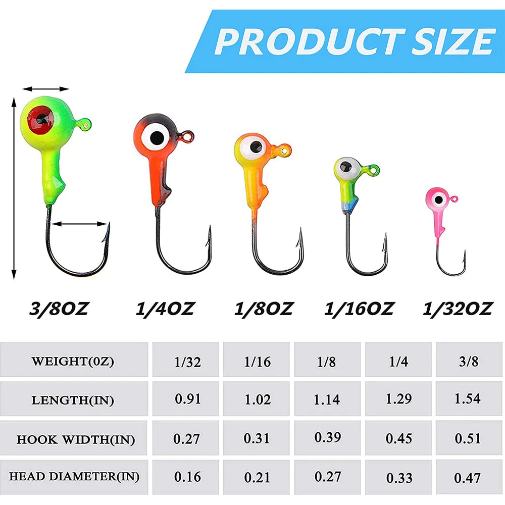 41/71/94PCS Round Jig Heads for Fishing Painted jigheads saltwater Fishing Jig head Hooks weighted worm hooks for bass fishing