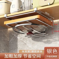 DecorBites™ Kitchen Rack: Cupboard Paper Towel Rags Hanger with Hooks